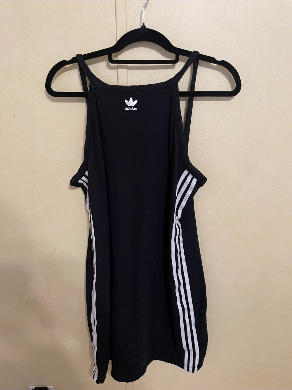 adidas Black Tank Top dress with White Stripes